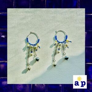 AP Beaded Hoop Earrings with Pearls
